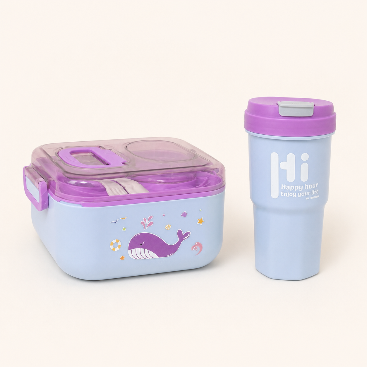 Little Crew Durable Lunch Clip-lock & Sip Set