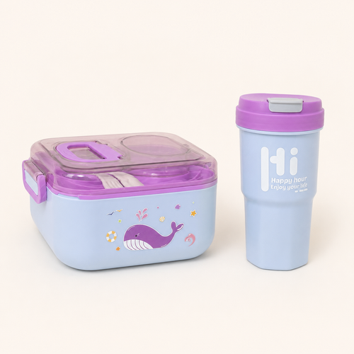 Little Crew Durable Lunch Clip-lock & Sip Set