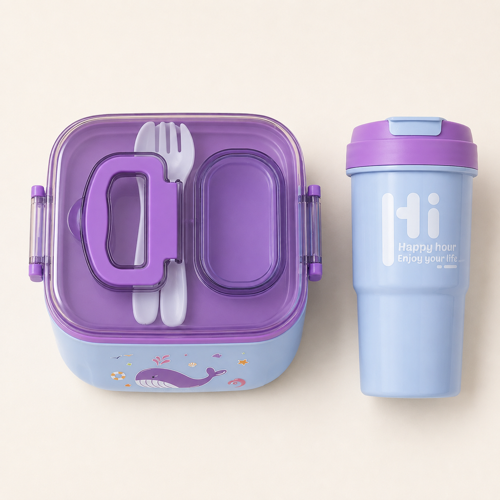 Little Crew Durable Lunch Clip-lock & Sip Set